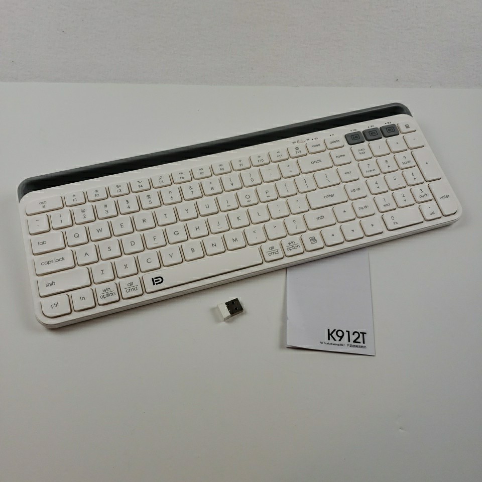 Ultra Slim Wireless  Keyboard 15" White 2.4GHz Battery Powered