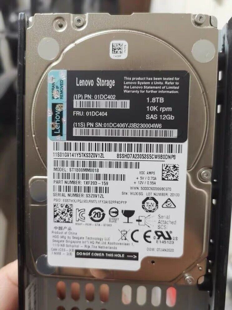 FIT FOR Lenovo 1.8TB 01DC406 Storage 01DC402 01DC404 SAS 10K 12G NEW Hard Drive