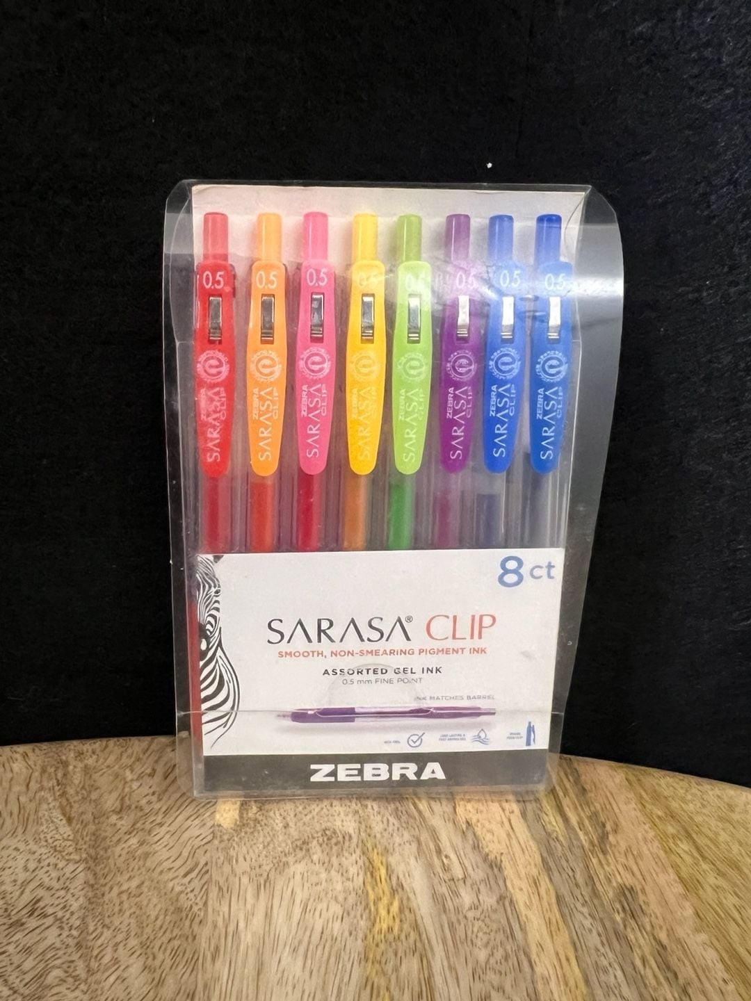 Zebra Sarasa Clip 0.5mm Gel Pens 8-Pack and Zebra Starter Set 8-Pack Bundle