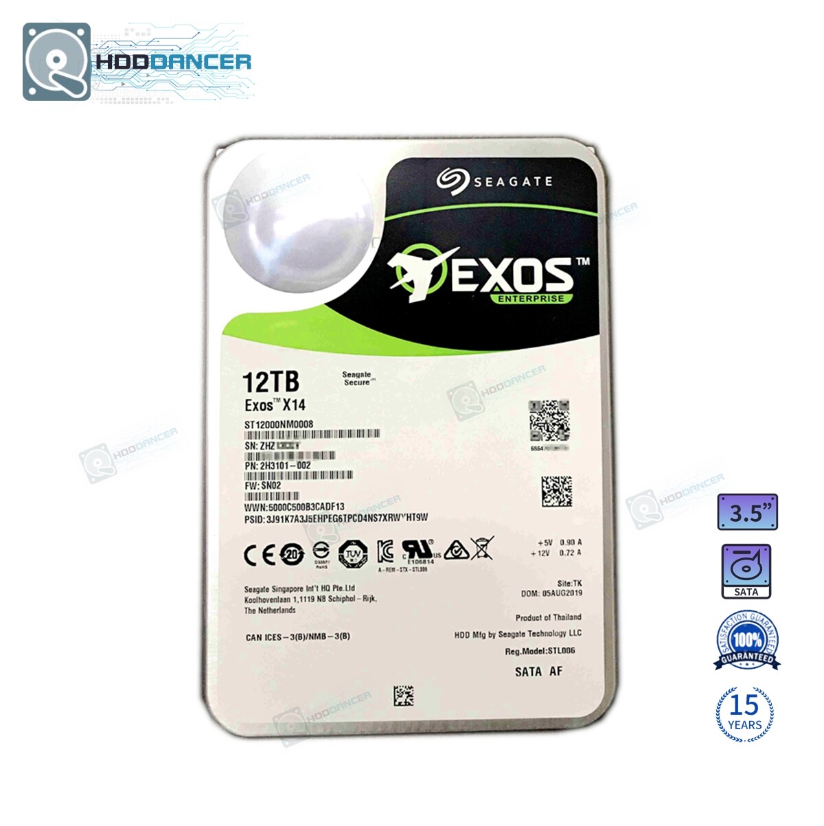 ST12000NM0008 Seagate Exos 12TB X14 SATA 3.5" 6Gb/s 256MB Enterprise Hard Drive
