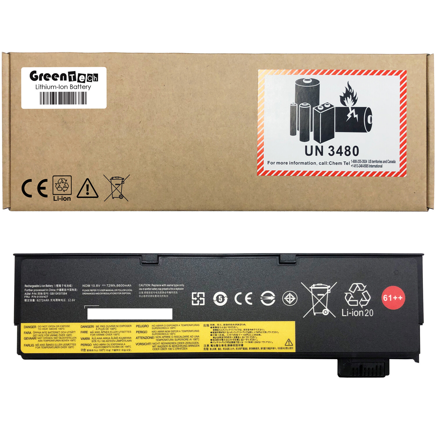 REPLACEMENT 01AV427 4X50M08812 BATTERY FOR THINKPAD T470 T480 T570 T580 25 61++