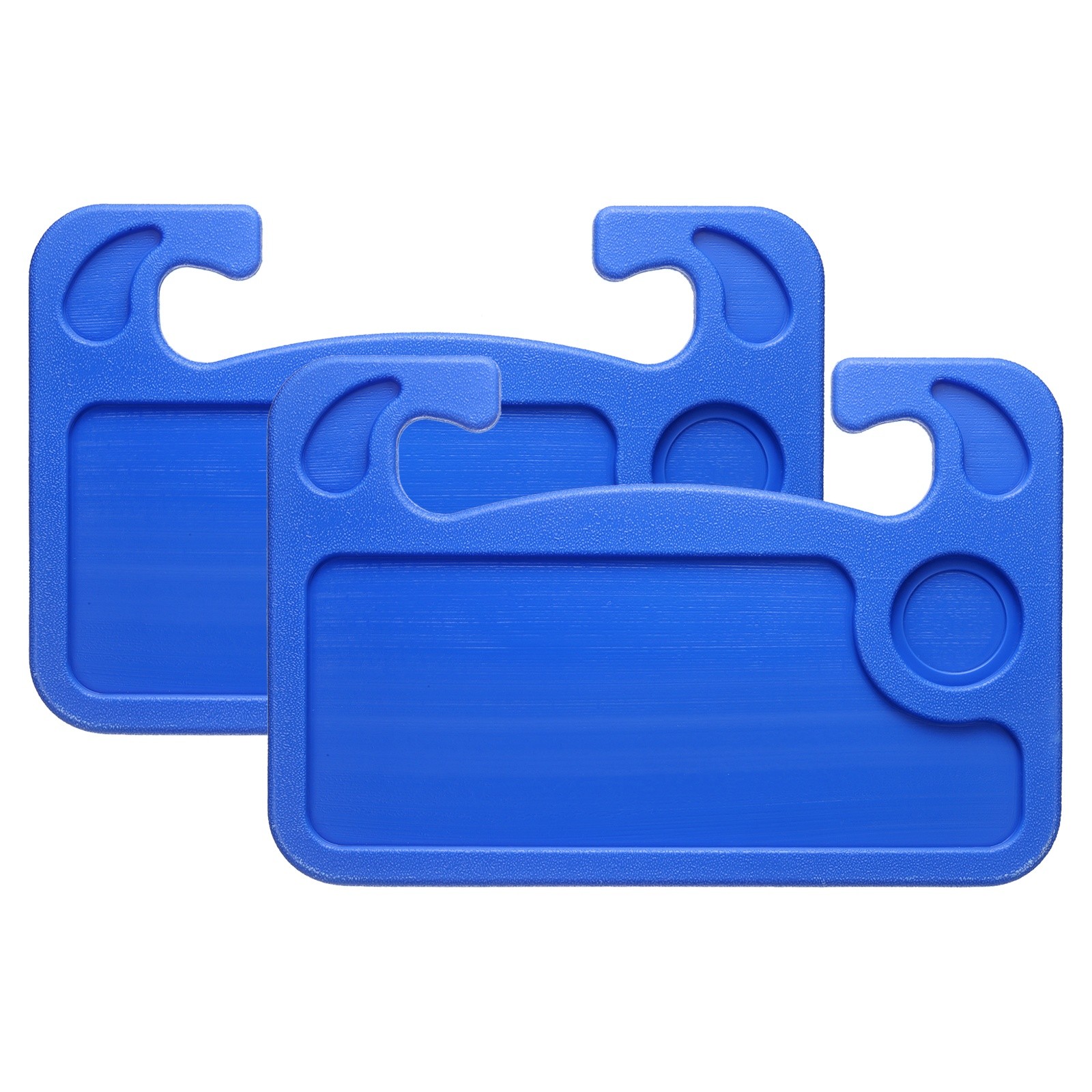2 Pcs 2 in 1 Car Steering Wheel Tray HDPE Car Food Trays Wheel Under Table, Blue