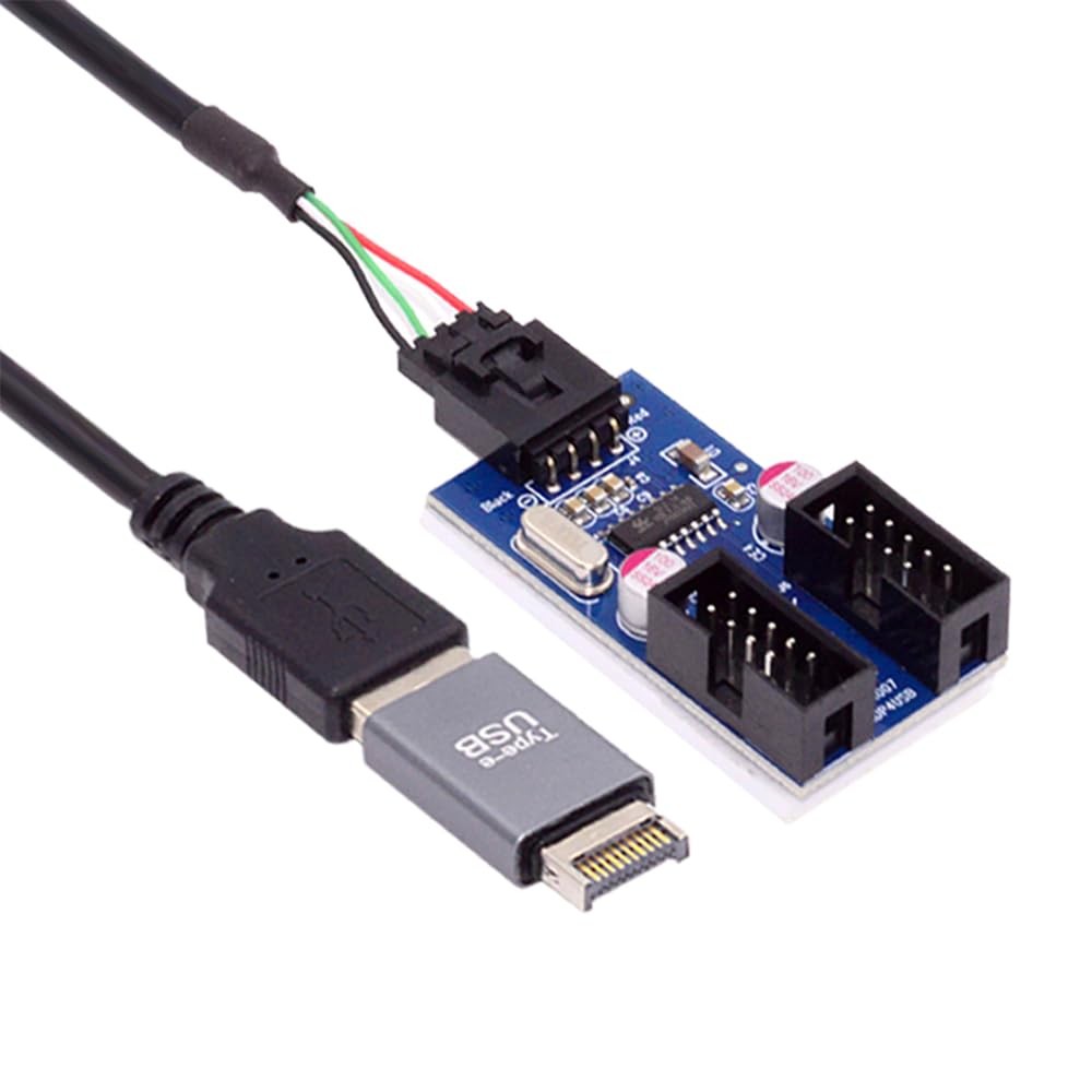 USB 3.1 Front Panel Header Male TypeE To USB 2.0 TypeA 9Pin 10Pin Adapter