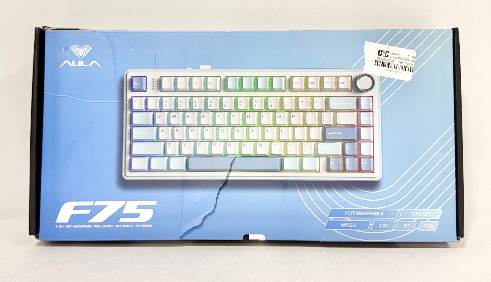 Open Box - AULA F75 75% Wireless Mechanical Gaming Keyboard-4000 Salt Blue