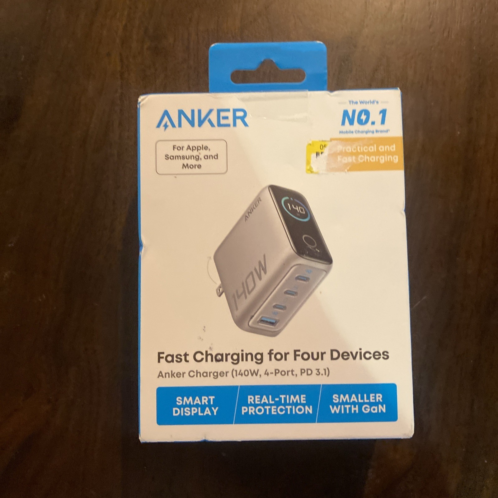 Anker - Laptop Charger (140W, 4-Port, PD 3.1) - Silver