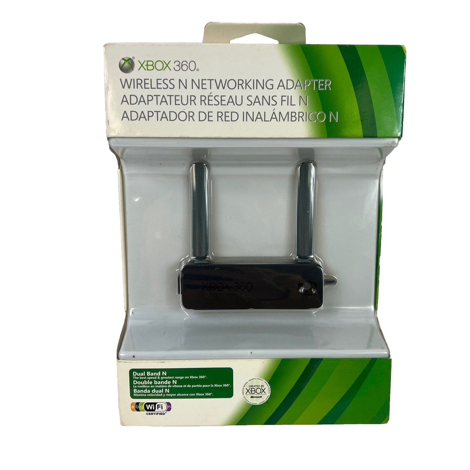 Official Microsoft Xbox 360 Wireless N Network Adapter Black OEM New Sealed NOS