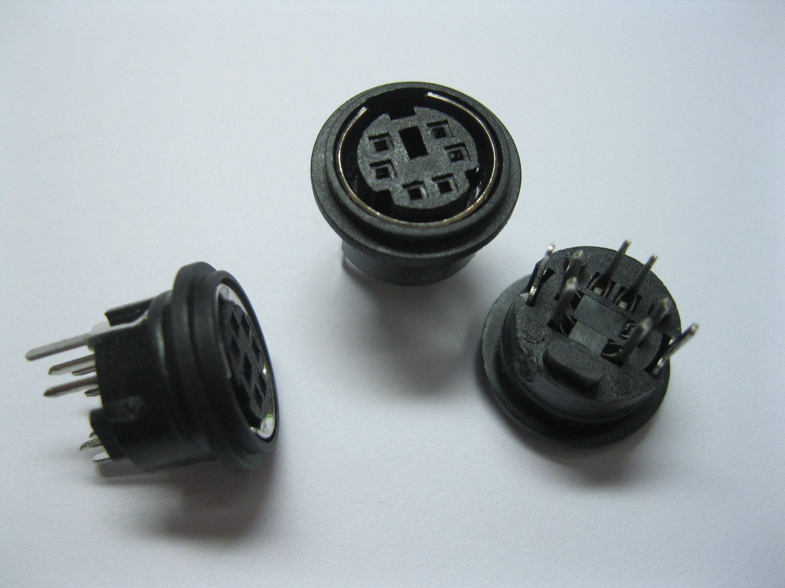 15 Pcs Mini 6 Pin Circular PCB Mount DIN Jack Female Connector Vertical New