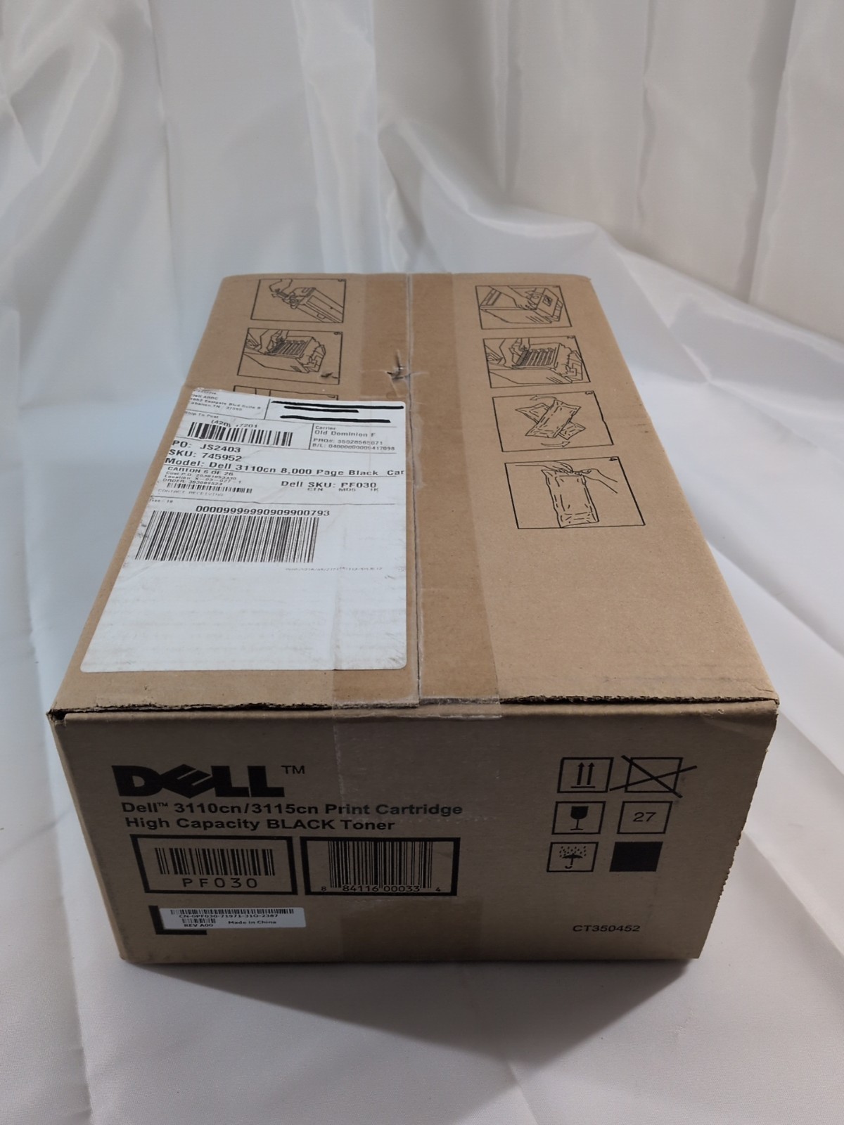 Genuine Dell 3110cn/3115cn PF030 BK High C. Print Cartridge New Sealed Box