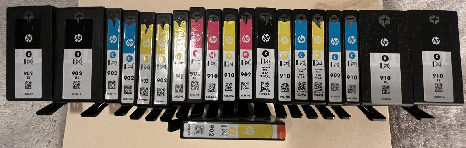 HP 902, HP 910 EMPTY CARTRIDGES FOR REFILLING [BLACK, RED, YELLOW] 29 PIECES