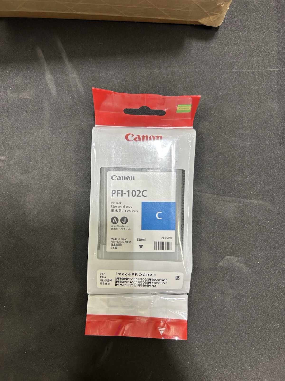Printer Ink Cartridge Canon PFI-102C Cyan Blue Ink Tank ImagePROGRAF Sealed