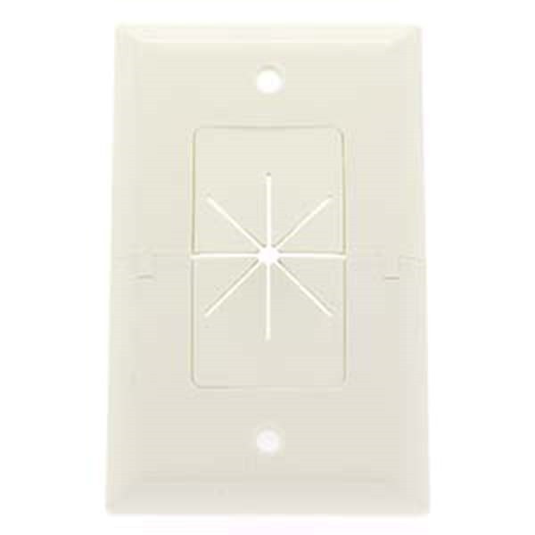 Split Wall Plate 1-Gang Flexible Opening Low Voltage Cable Pass Through White