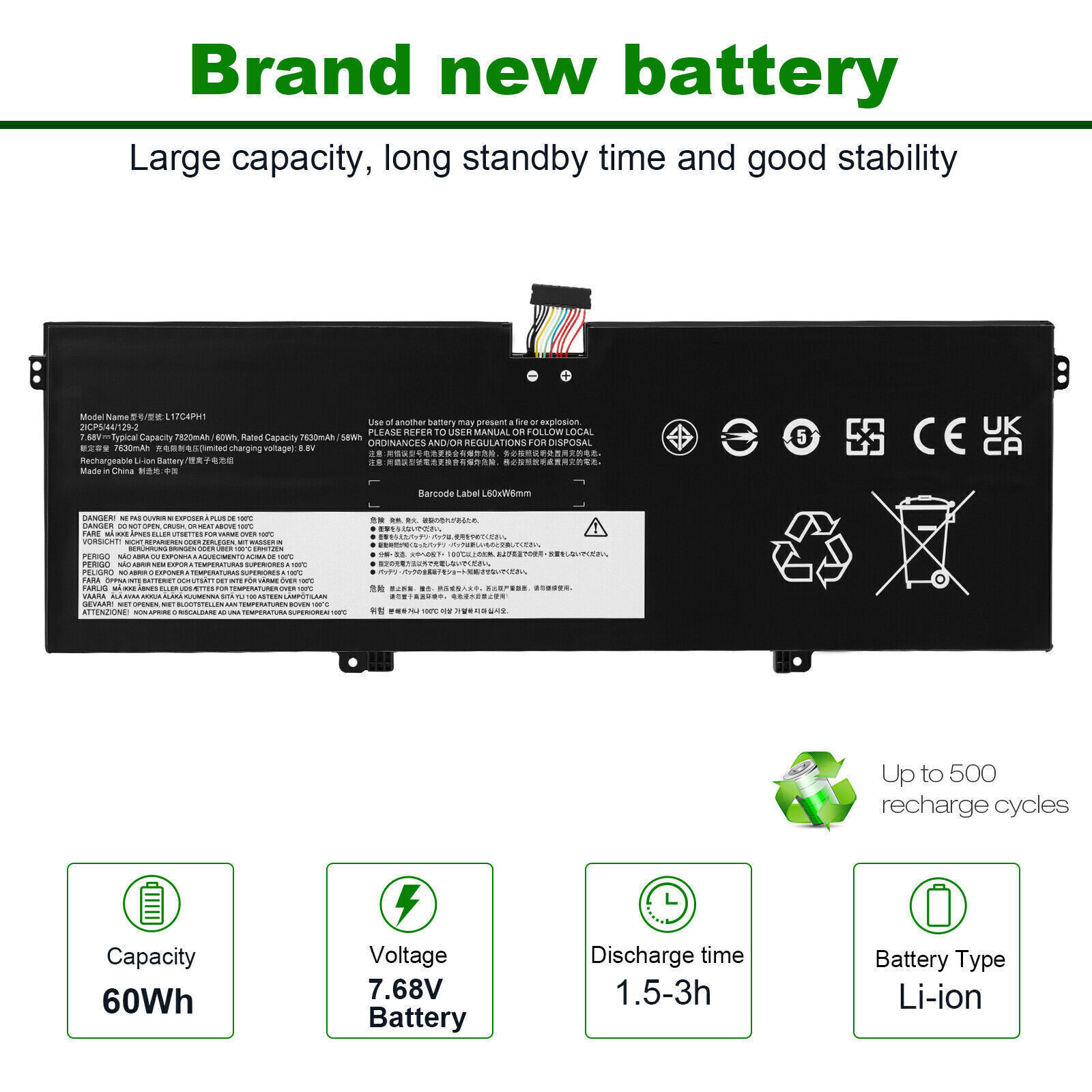L17C4PH1 L17M4PH1 Battery for Lenovo Yoga C930-13IKB C930-13IKB-81EQ 81EQ000HGE