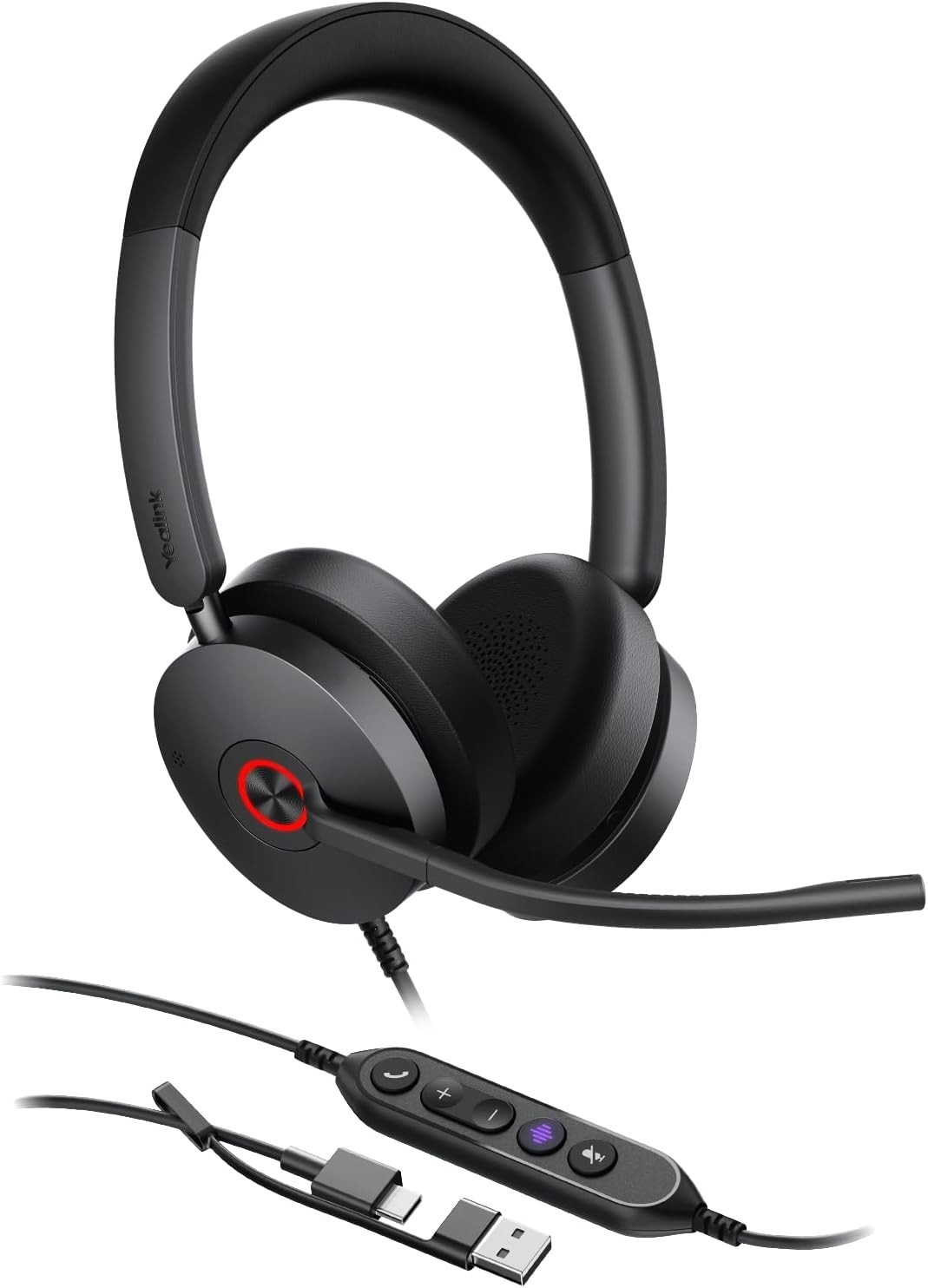 UH48 SE ANC Wired Headset, USB-C/A,in-Line Controls, 6-Mic, On-Ear