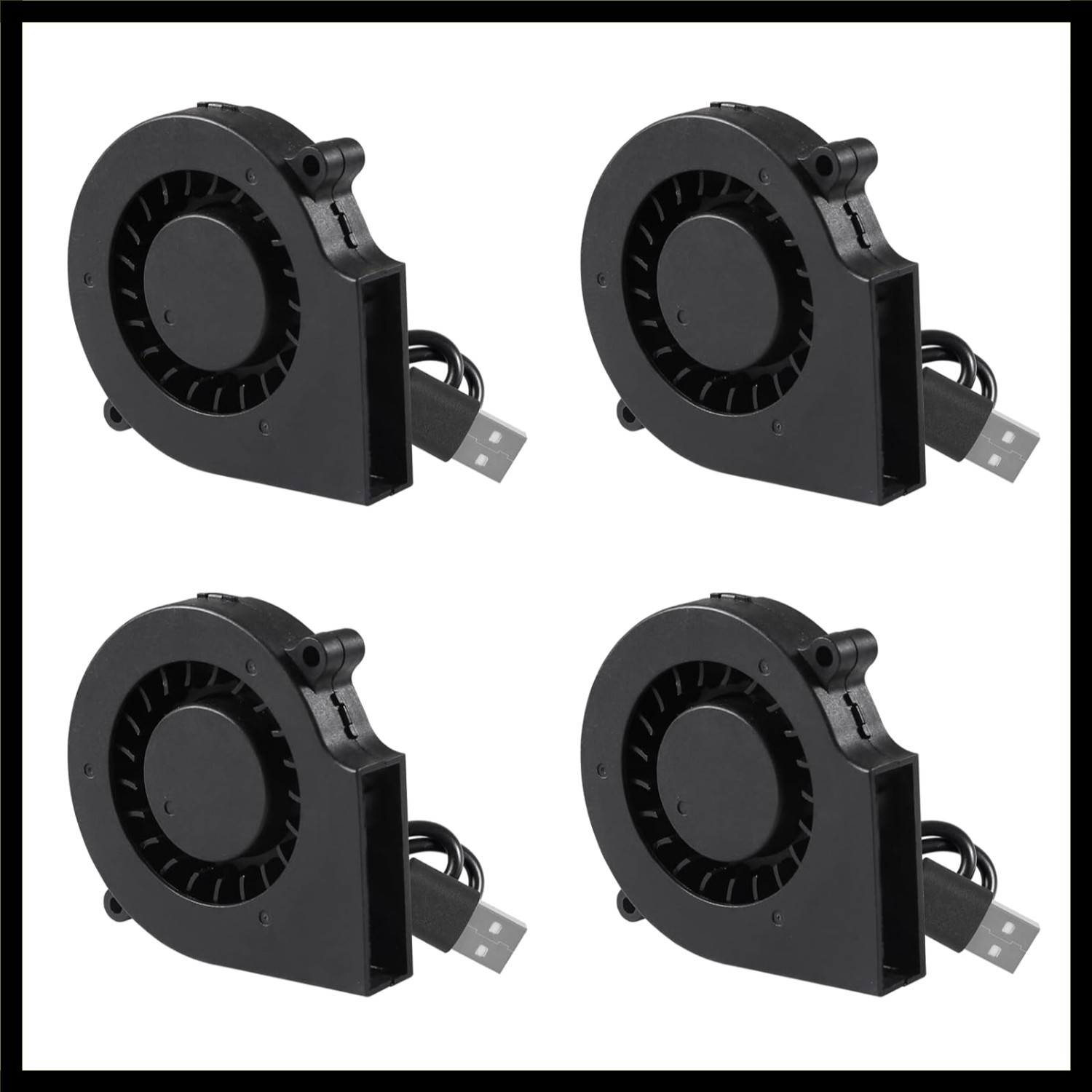 4PCS 75mm USB DC Brushless Cooling Blower Fan - Silent Cooling for 3D Printers