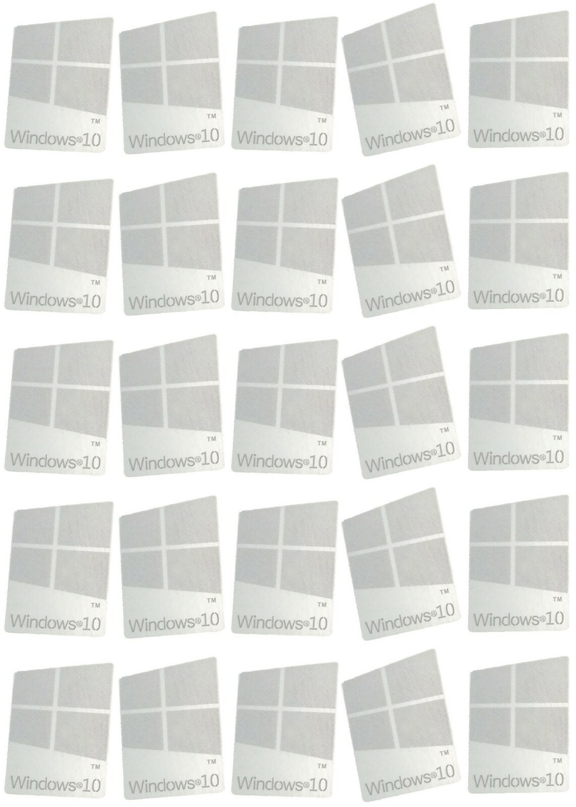 25 PCS Sticker for Window 10 Silver Chrome Color Badge Logo Decal 16mm x 23mm