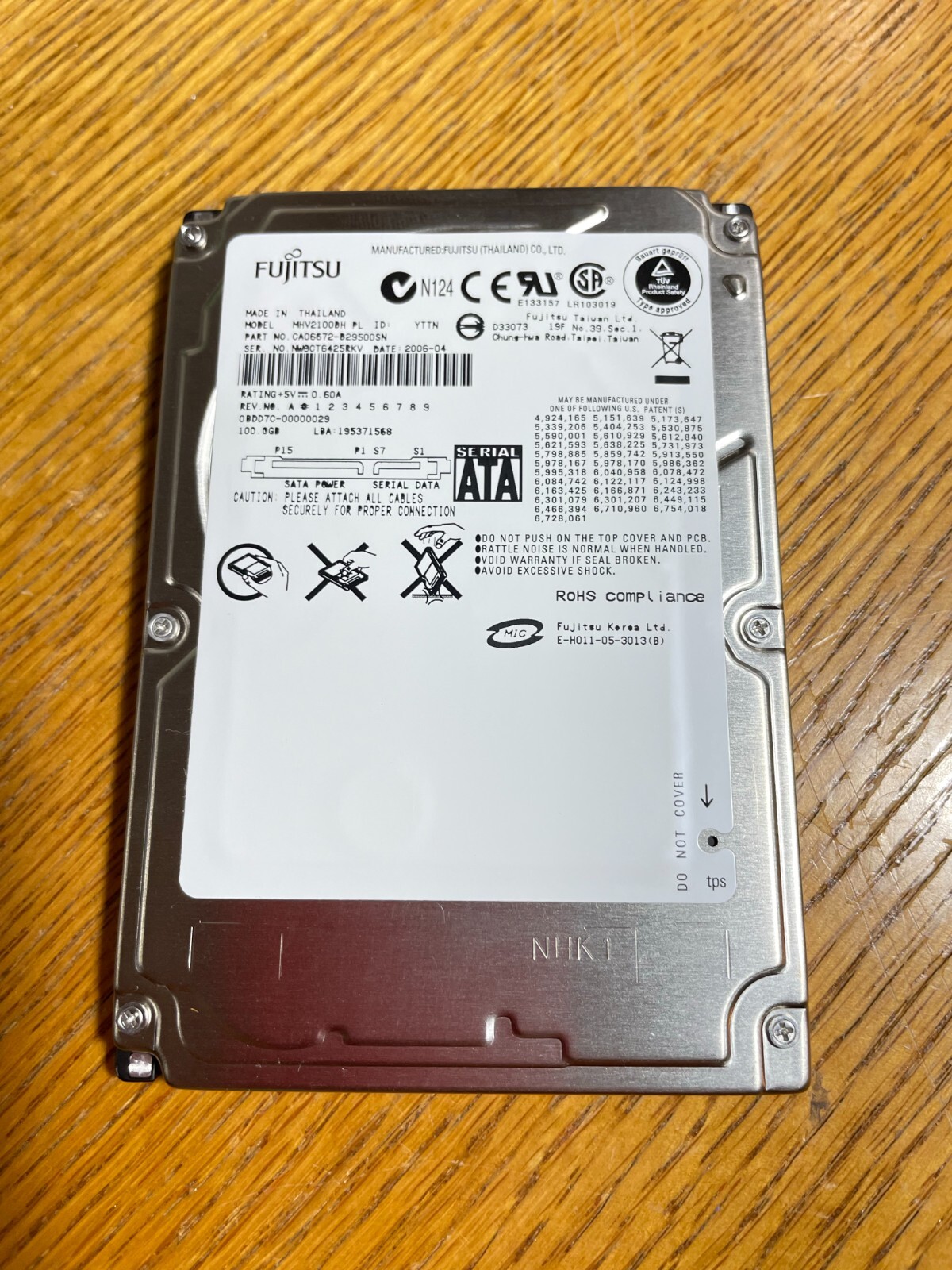 MHW2100BH – Fujitsu 100GB 5400 RPM SATA 2.5″ HDD Hard Drive