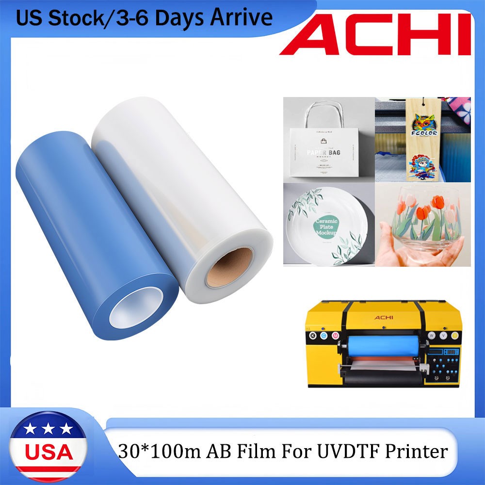 ACHI 30cm*100m AB Film Transfer Sticker For A3 Crystal sticker Printer 2 Rolls