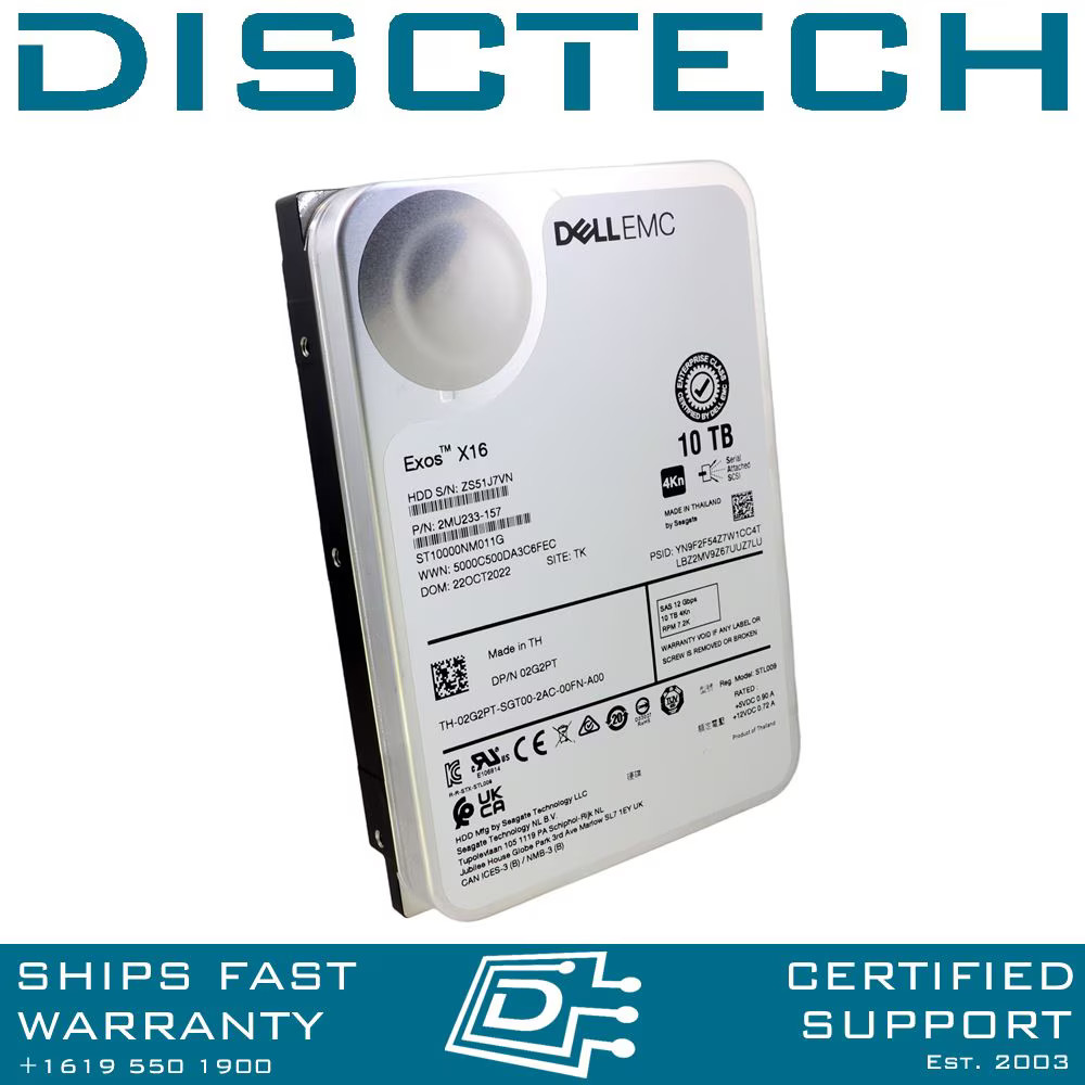 Seagate ST10000NM011G Dell 2G2PT 10TB 3.5" LFF 12Gbps 4Kn SAS HDD Hard Drive