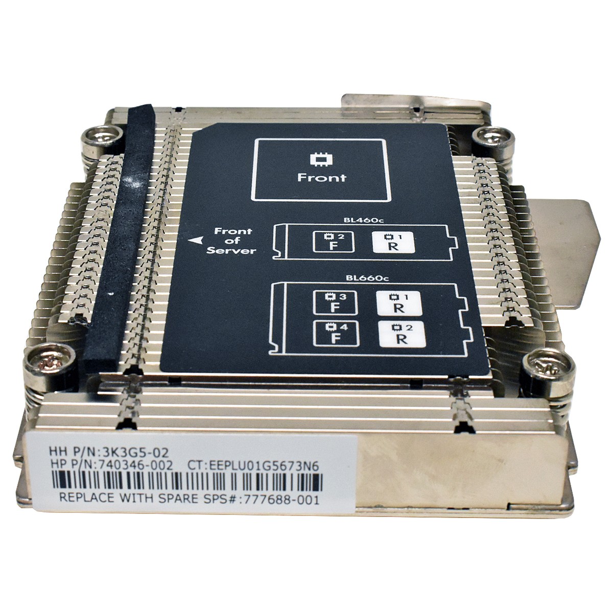 HP ProLiant BL460c Gen9 CPU Heatsink / Cooler PN: 740346-002 777688-001