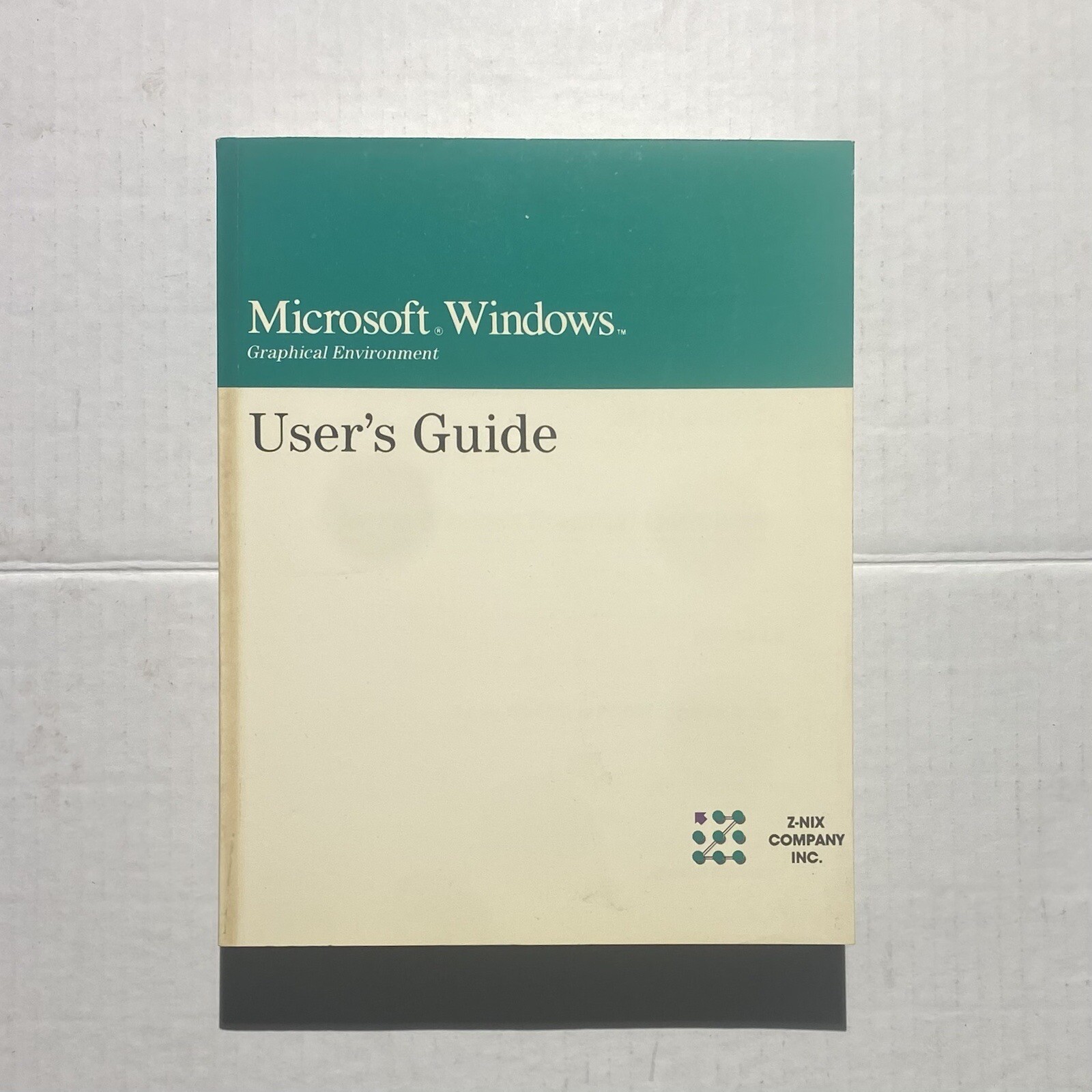 Vtg 1990 Microsoft Windows, (Graphical Environment), User's Guide Booklet Z-NIX