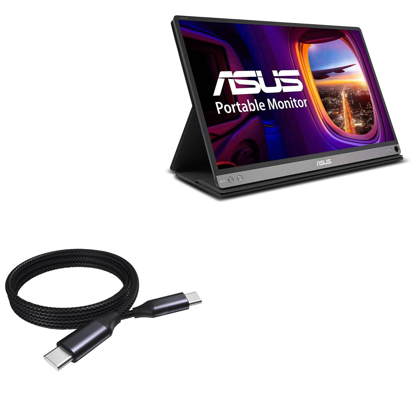BoxWave Cable Compatible with ASUS MB16AC - DirectSync PD 3 feet, Jet Black 