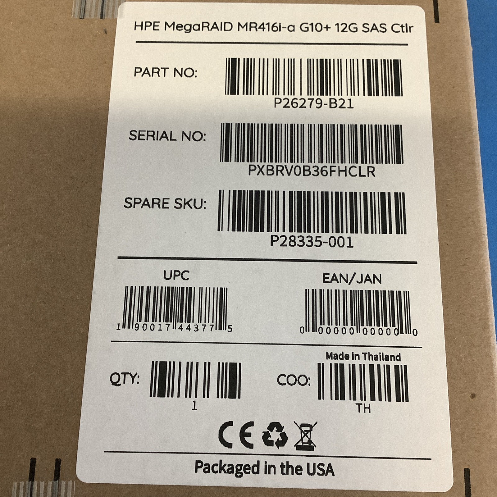 HPE MegaRAID MR416i-a Gen10+ 12G SAS 2-Port PCIe x8 RAID P26279-B21