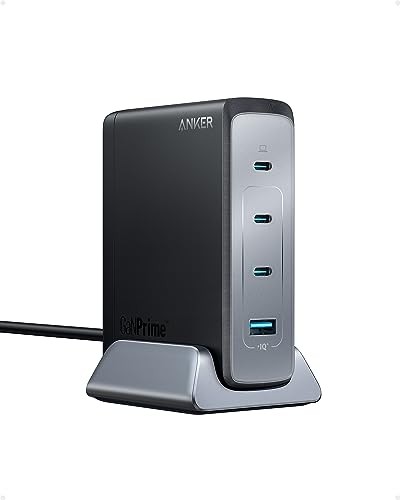 Anker Prime A2342 240W GaN Desktop Charger 3 USB-C 1 USB-A Black Fast PD New