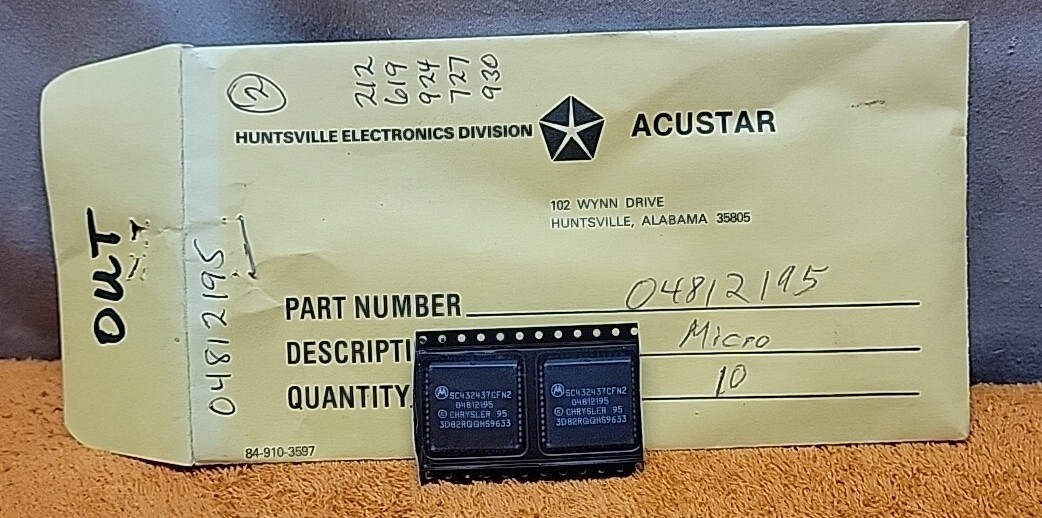W~Vintage NOS Motorola Chrsyler 95 Acustar CPU SC432437CFN2 Microprocessor 