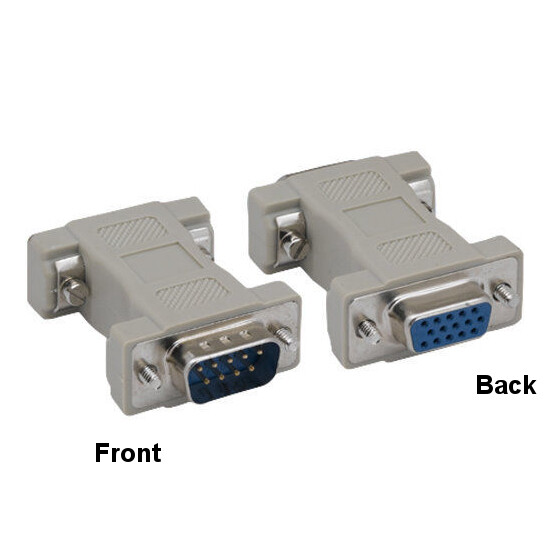 Kentek DB9 9Pin Male to HD15 VGA 15Pin Female Adapter Molded CGA VGA Video RS232