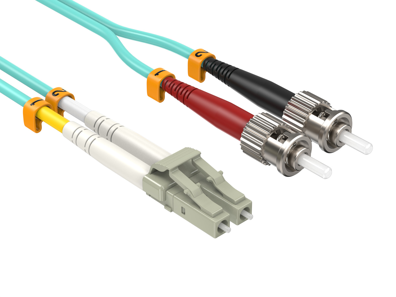 1m OM3 LC to ST UPC Duplex Corning Fiber Optic Cable Multimode 50/125 LSZH/OF...