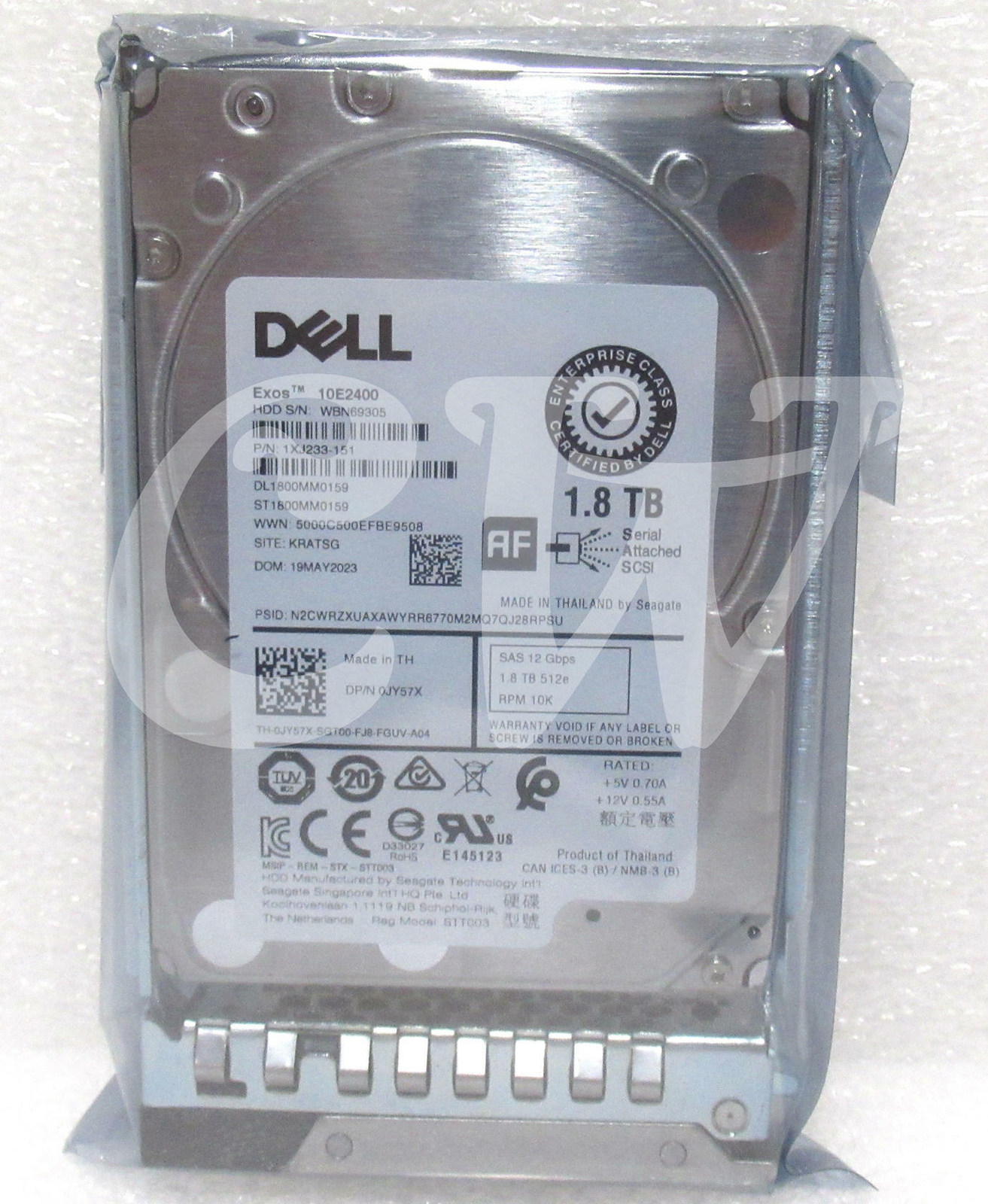 JY57X Dell GEN14 1.8TB 10K RPM 12Gb/s 2.5" SAS SERVER Hard Drive R340 R440 R540