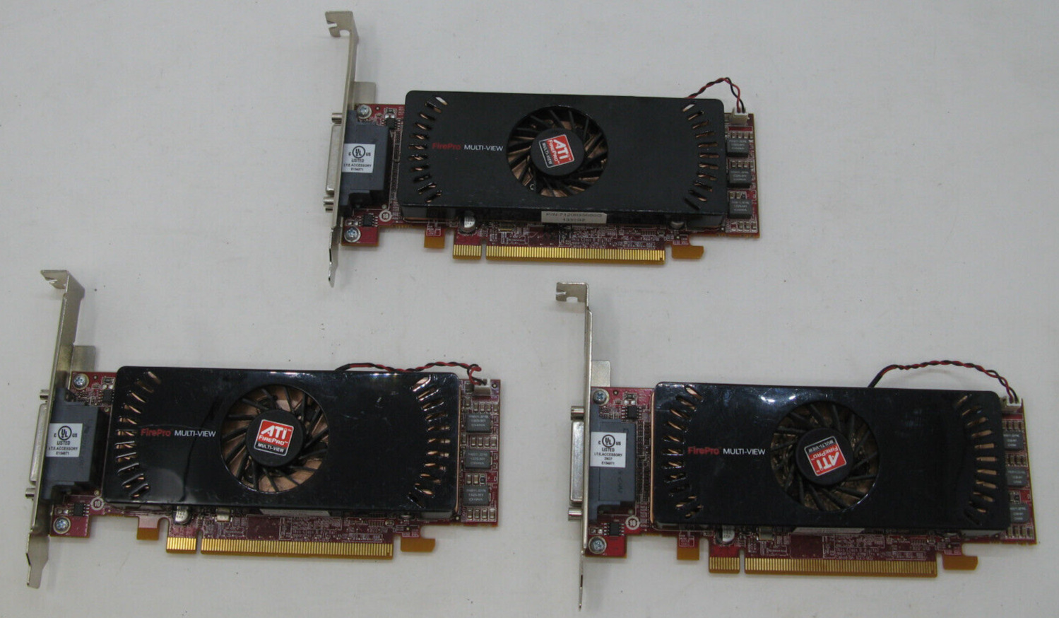 (3) ATI FirePro 2450 Multi-View 512 MB PCI Express Video Graphics Card -Untested