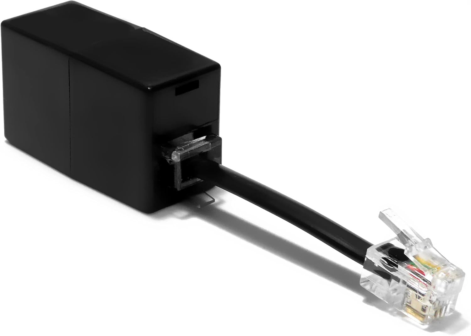1-Pack RJ11 to RJ9 Adapter, Female RJ11 (6P4C) Jack to Male RJ9 (4P4C) Plug