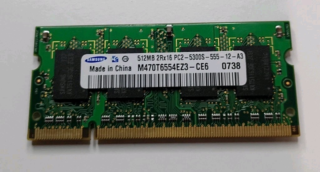 Samsung 512MB 2Rx16 PC2-5300S DDR2 Laptop RAM Memory