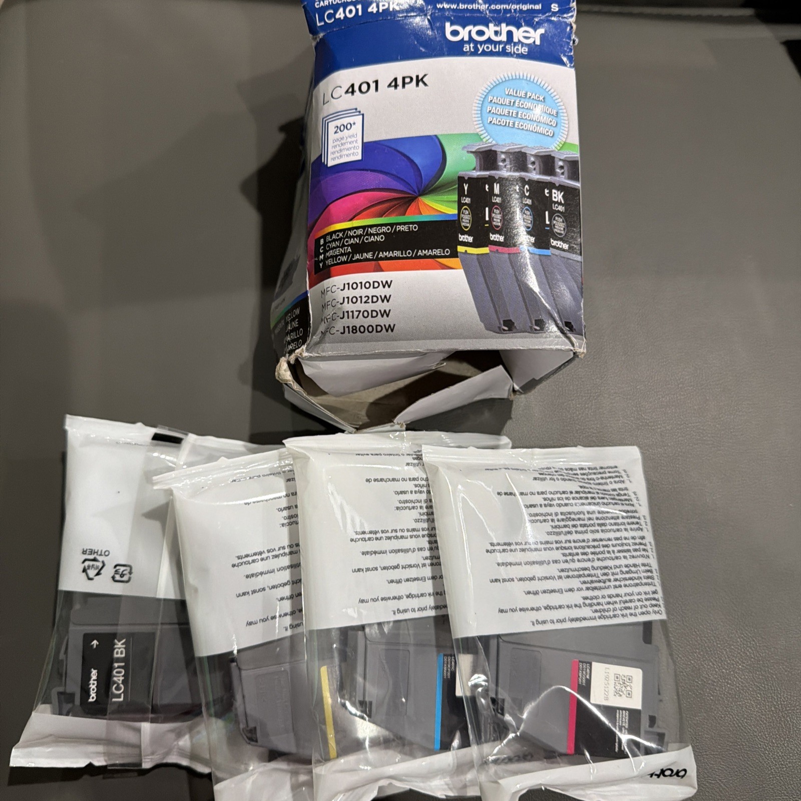 Brother Genuine LC4014PKS BK,C,M,Y Standard Yield 4Pack Ink CartridgesBox Damage