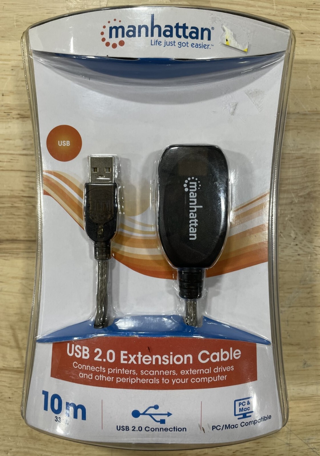 Manhattan 150248 Hi-Speed USB Active Extension Cable, 33 ft., Daisy Chainable