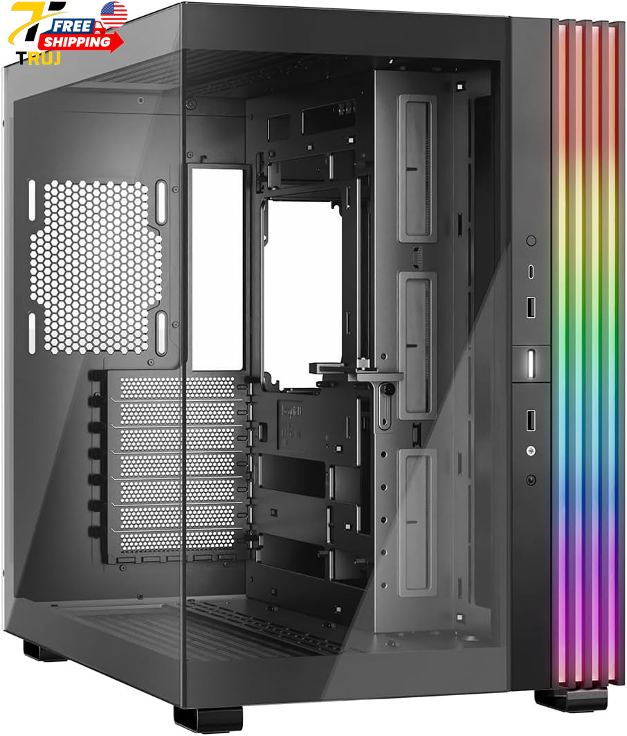 Light Base 600 DX Black PC Case Fully Windowed Front and Side Panel Dual Chamber