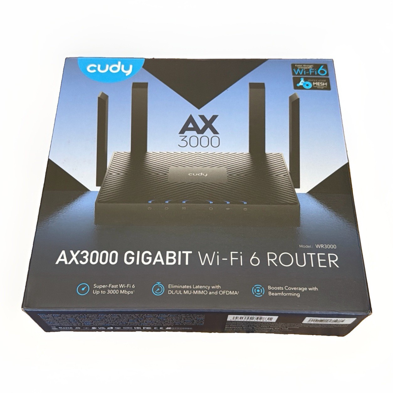 Cudy AX3000 Gigabit Mesh WiFi 6 Router Wireless Model WR3000E Open Box