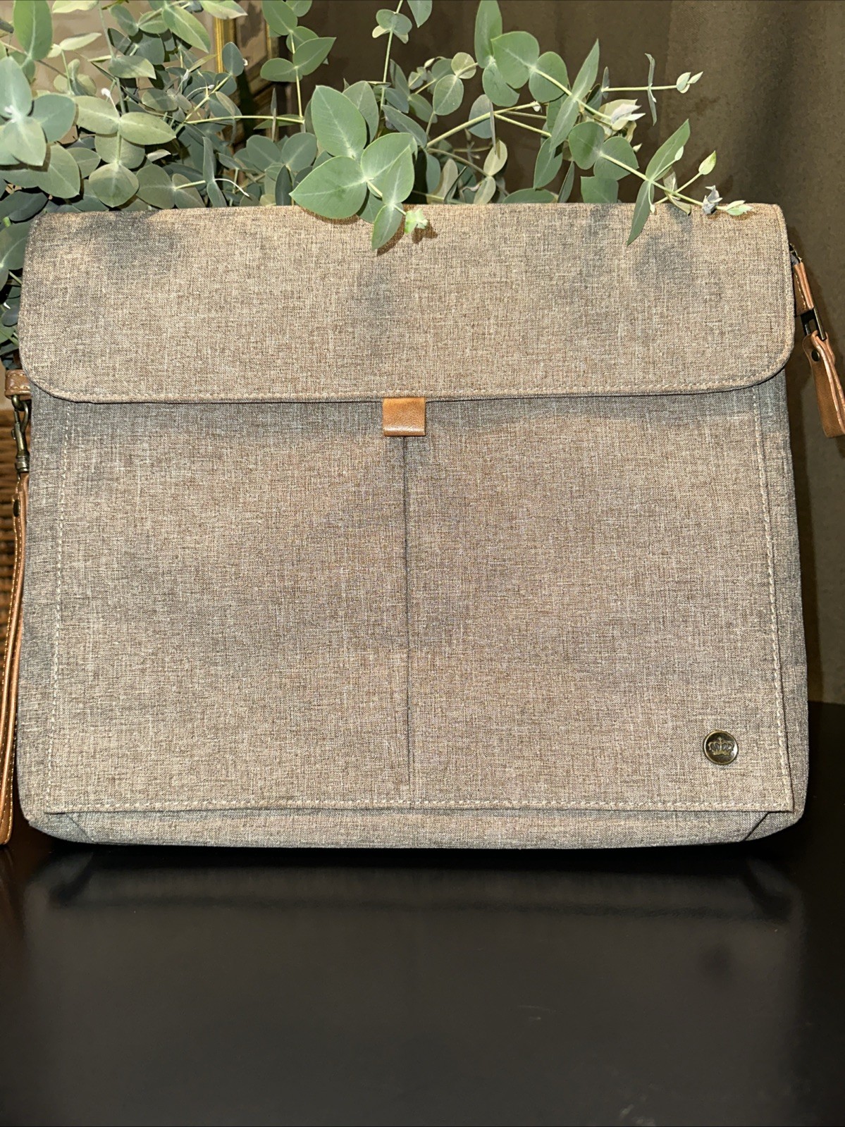 PKG Choc Slouch Laptop Sleeve Zipper Flap Closure Bag 14.5” x 12.5” NWOT Canada