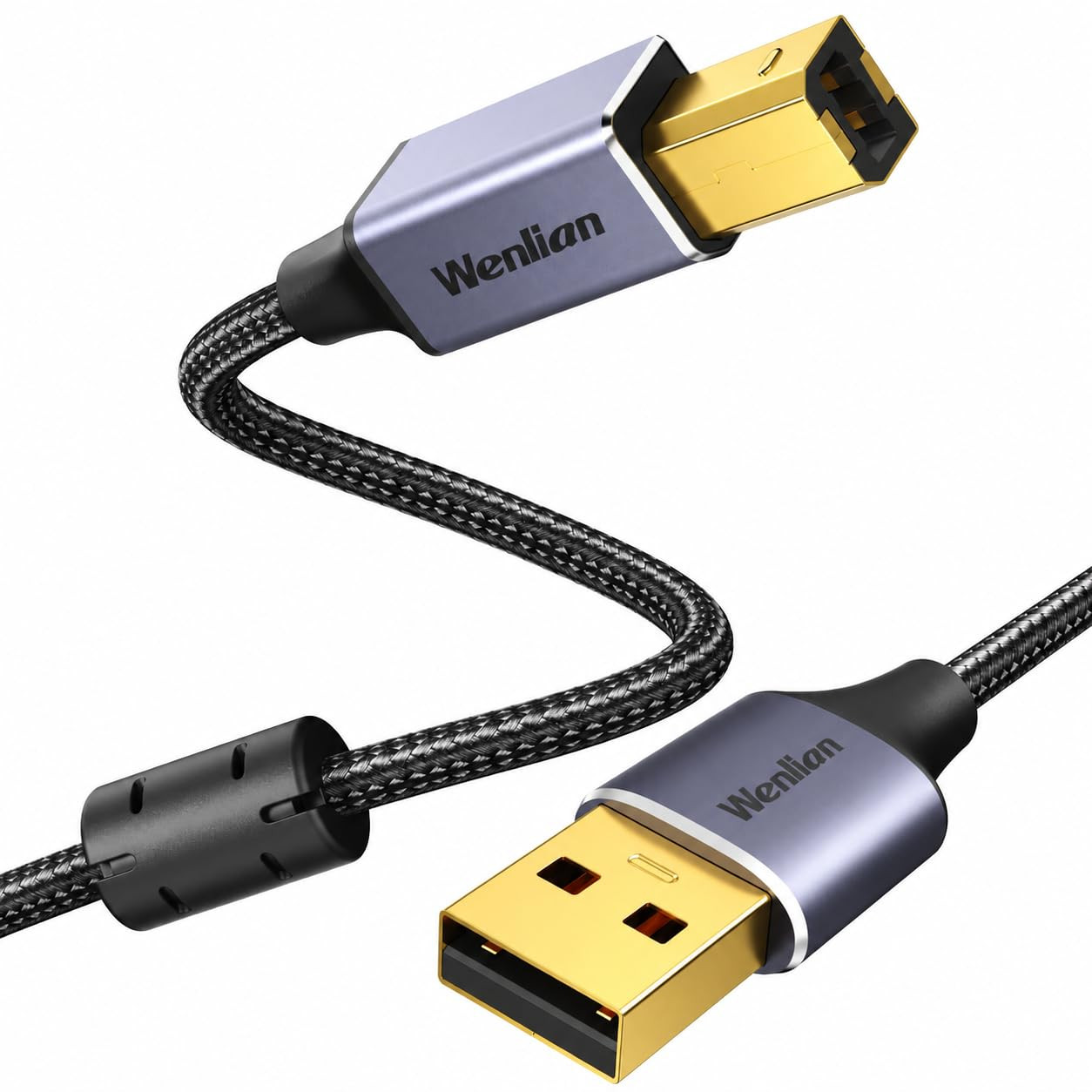 3.3Ft USB 2.0 Printer Cable, USB a to B Cable with Ferrite Bead, Gold-Plated