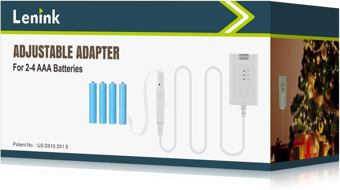 Lenink Adjustable AC Power Supply Adapter for 2 AAA 3 4 White 