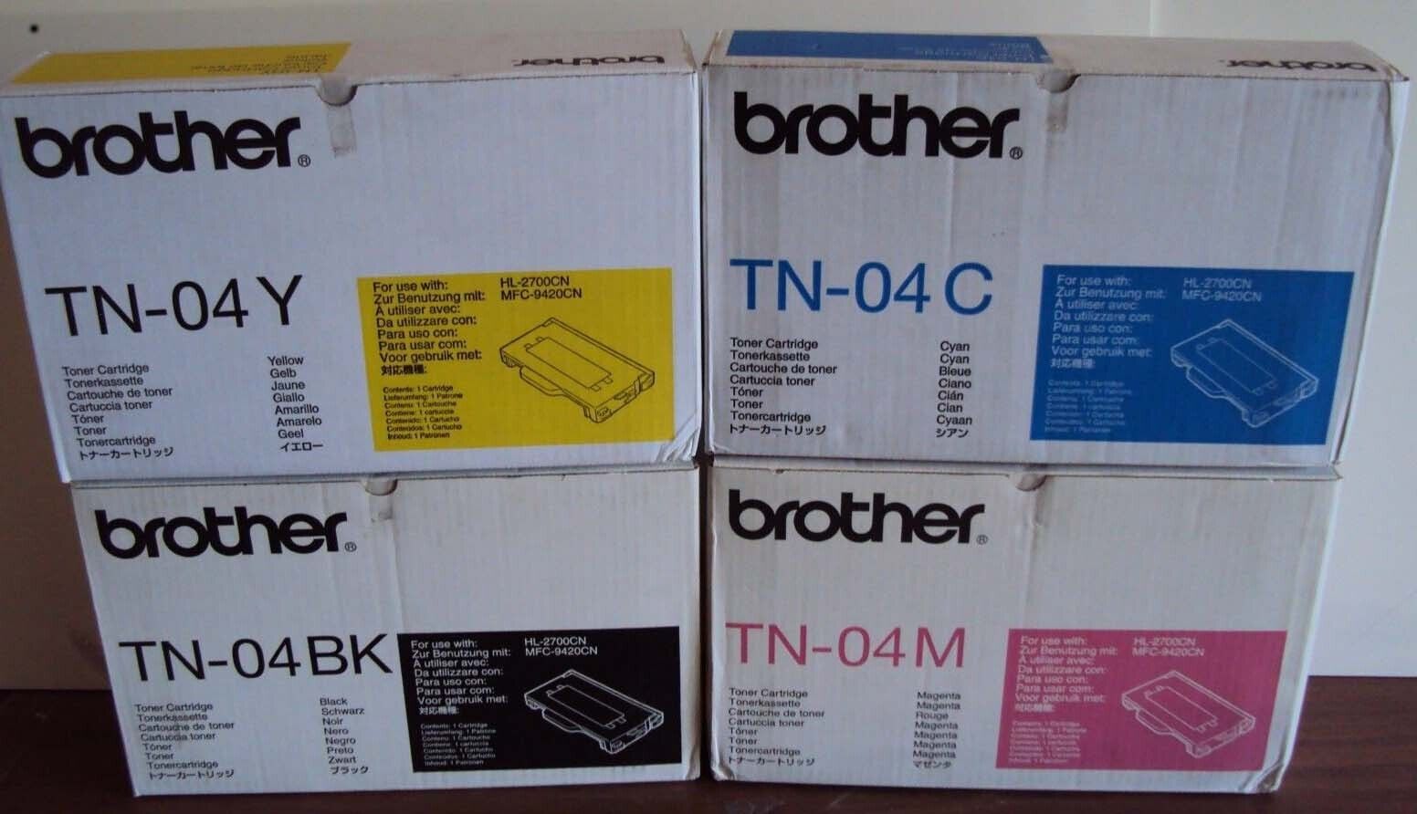 4 GENUINE Brother HL-2700CN MFC-9420CN Printer Copier TONER CARTRIDGE TN-04 TN04