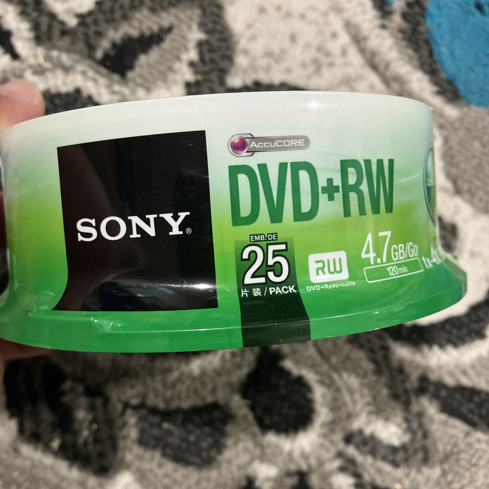 25 pk SONY Blank DVD+RW 4x Logo Branded 4.7GB Rewritable DVD Disc - 25DPW47SP