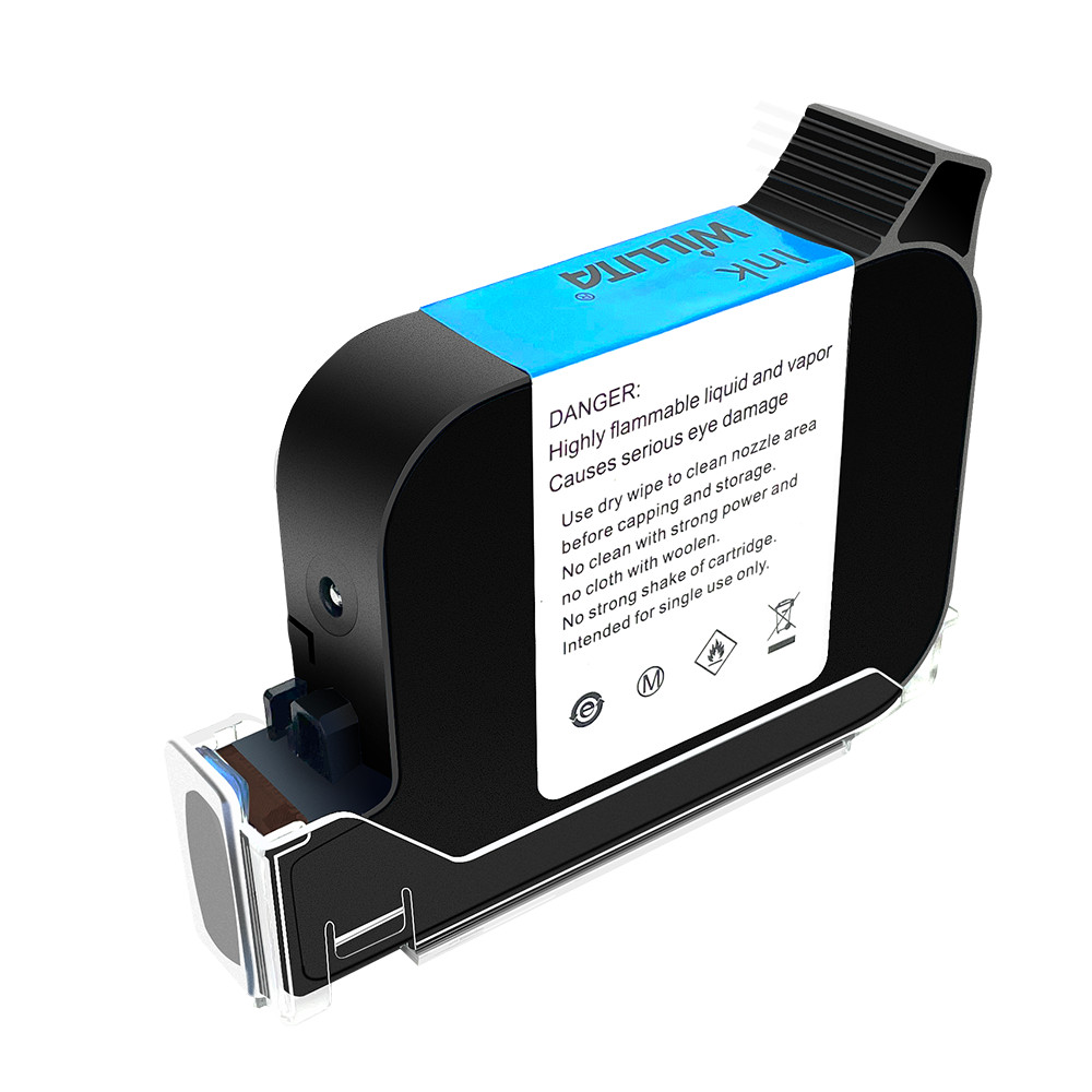 2pc/set 42ML 12.7mm Universal Black Quick-drying Solvent Ink Cartridge 