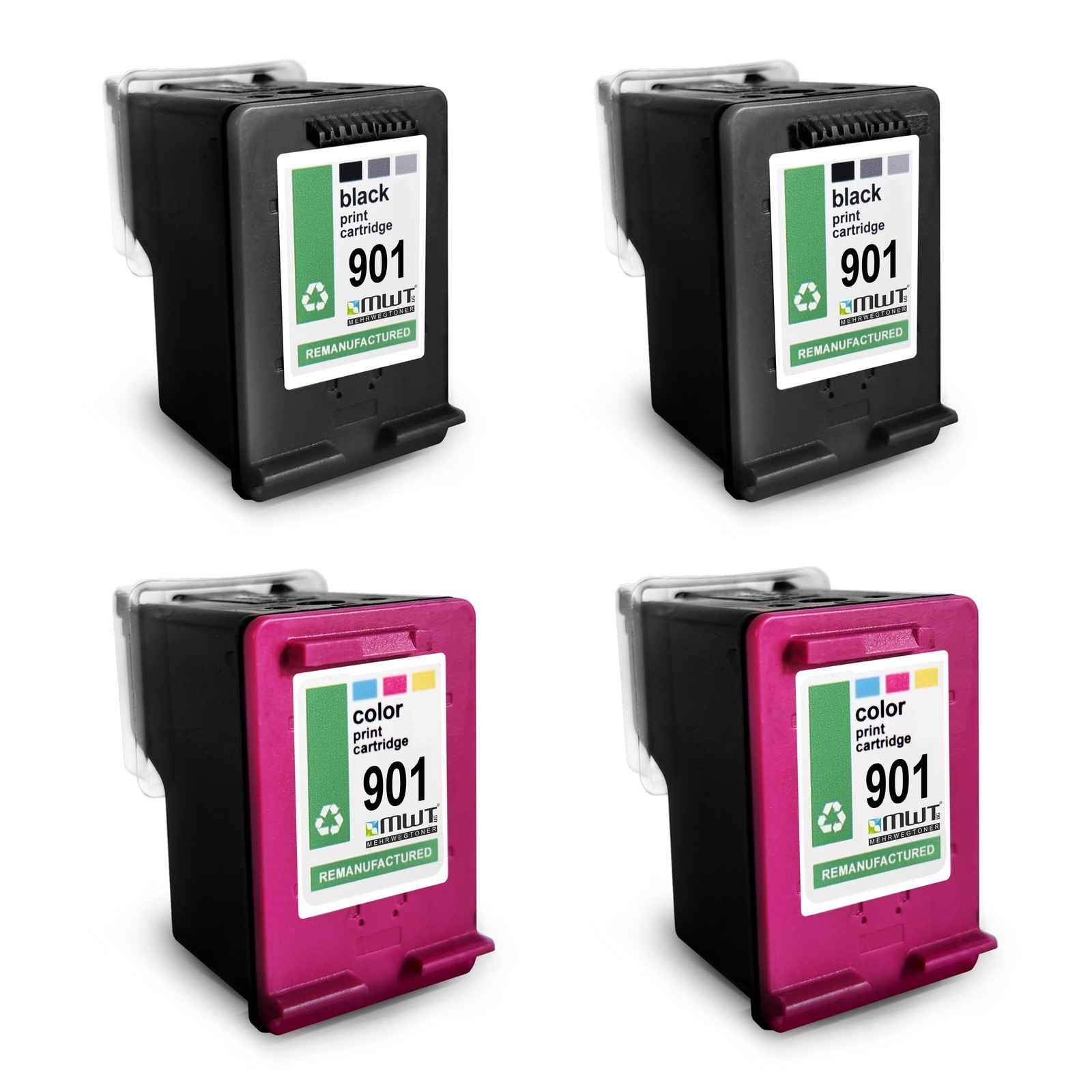 4x MWT Ink 2+2 Compatible for HP OfficeJet 4500-Wireless J-4624