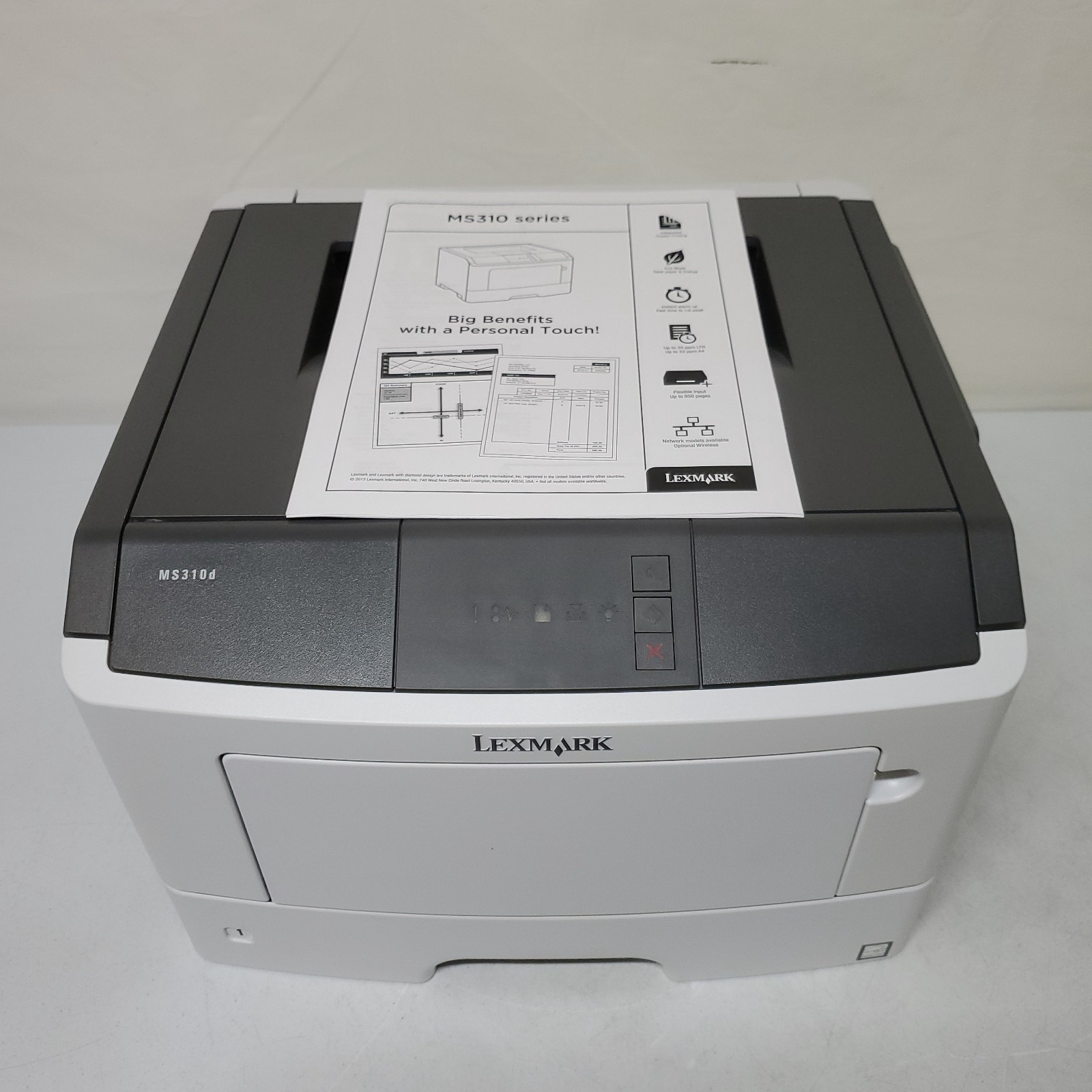 Lexmark MS310d Black White Laser Printer 2.4K Page Count LOW USE W/Toner Duplex