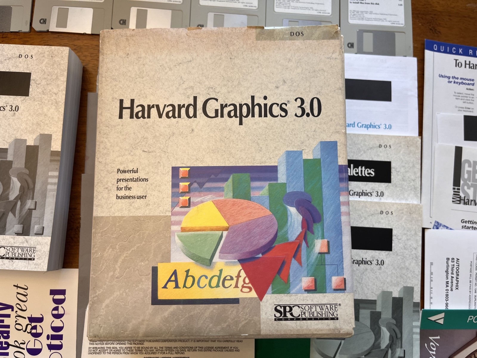 Vintage Harvard Graphics version 3.0 DOS 3.5" floppy ST533B01 Complete in Box