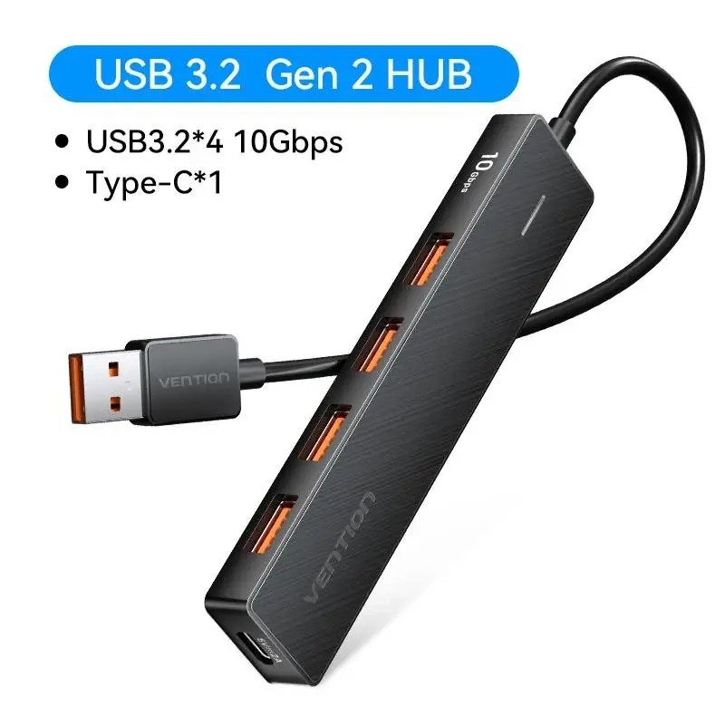Vention USB Hub 4 Port USB 3.2 10Gbps Multi Splitter Adapter