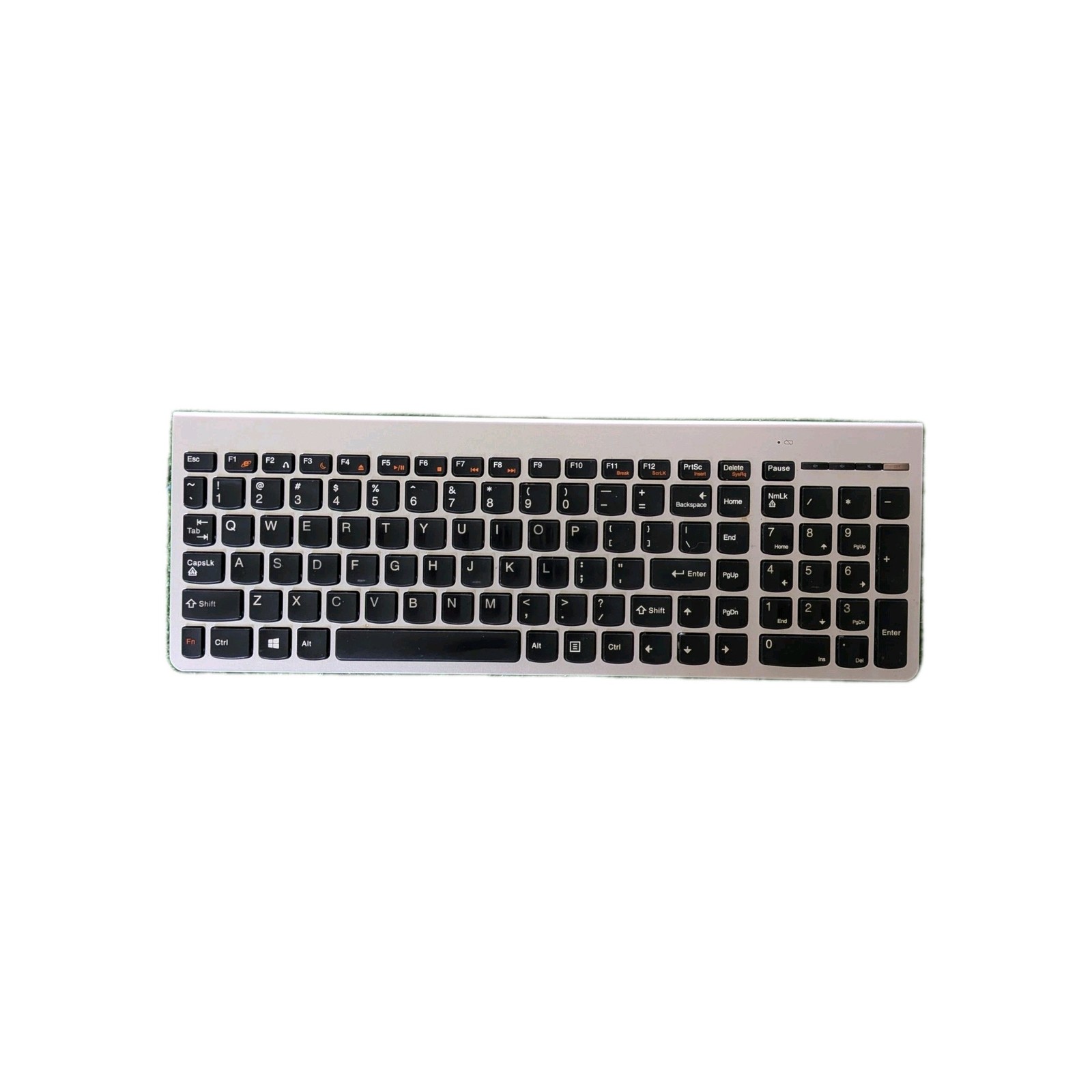 Lenovo SK-8861 Wireless Keyboard – Silver – No USB Receiver - PARTS ONLY