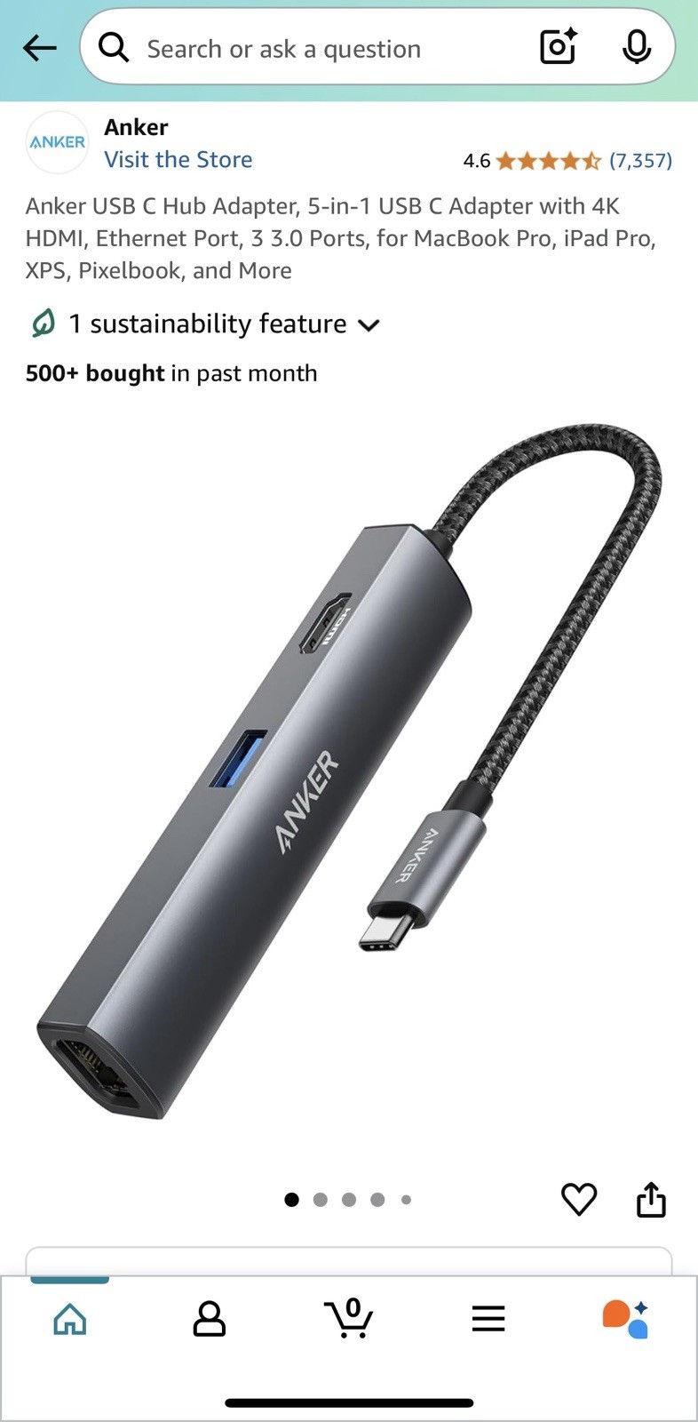 Anker A8338 PowerExpand+ 5-in-1 USB-C Ethernet Hub Adapter